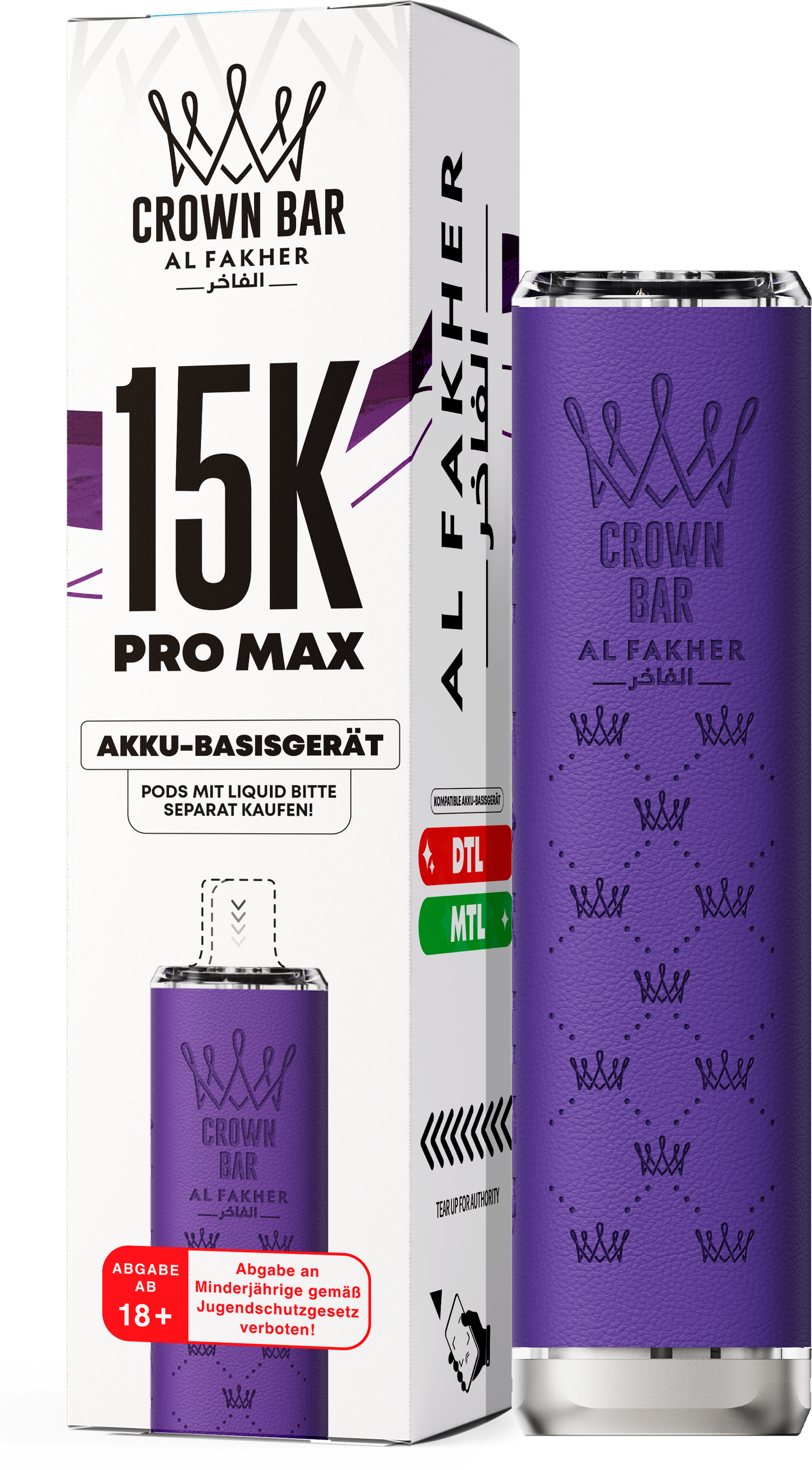 Al Fakher Crown Bar 15K Pro Max Basisgerät Purple