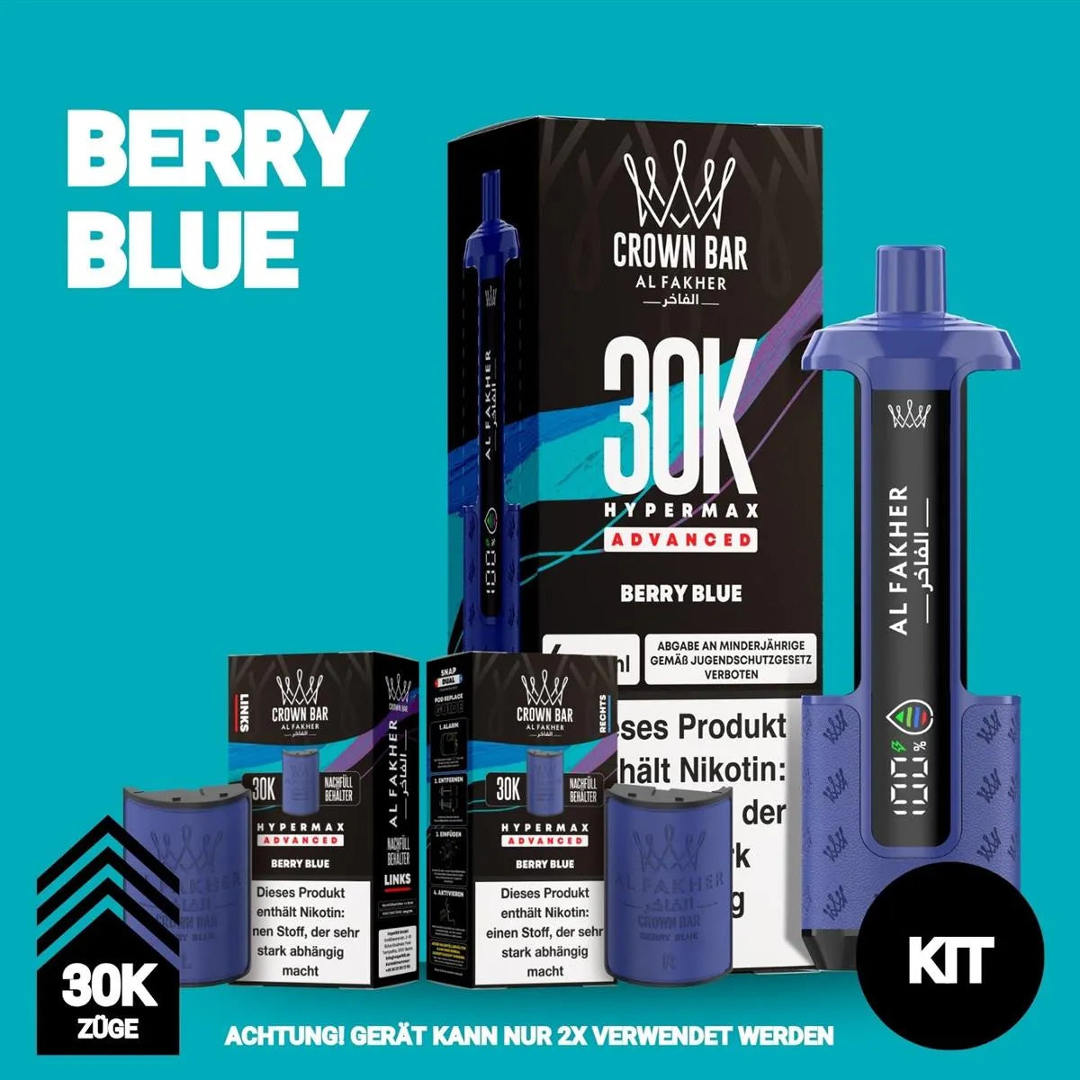 Al Fakher 30K Hypermax Berry Blue