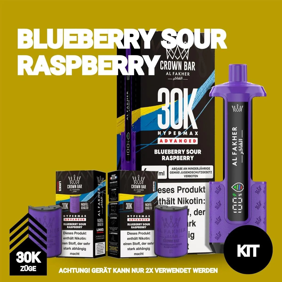 Al Fakher 30K Hypermax Blueberry Blueberry Sour Raspberry