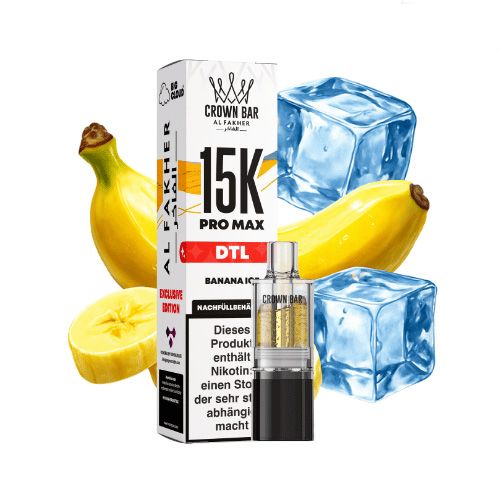 Al Fakher Crown Bar 15K Pro Max DTL Pod Banana Ice 10ml