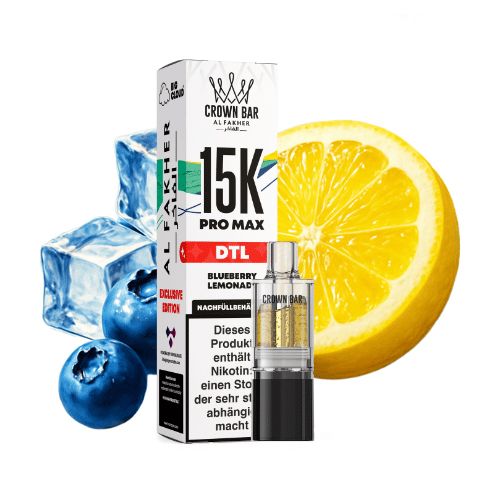 Al Fakher Crown Bar 15K Pro Max DTL Pod Blueberry Lemonade 10ml