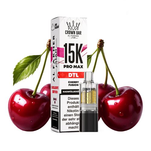 Al Fakher Crown Bar 15K Pro Max DTL Pod Cherry Fusion 10ml