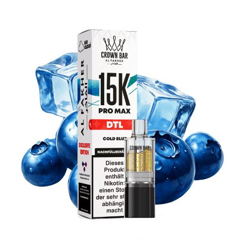 Al Fakher Crown Bar 15K Pro Max DTL Pod Cold Blue 10ml