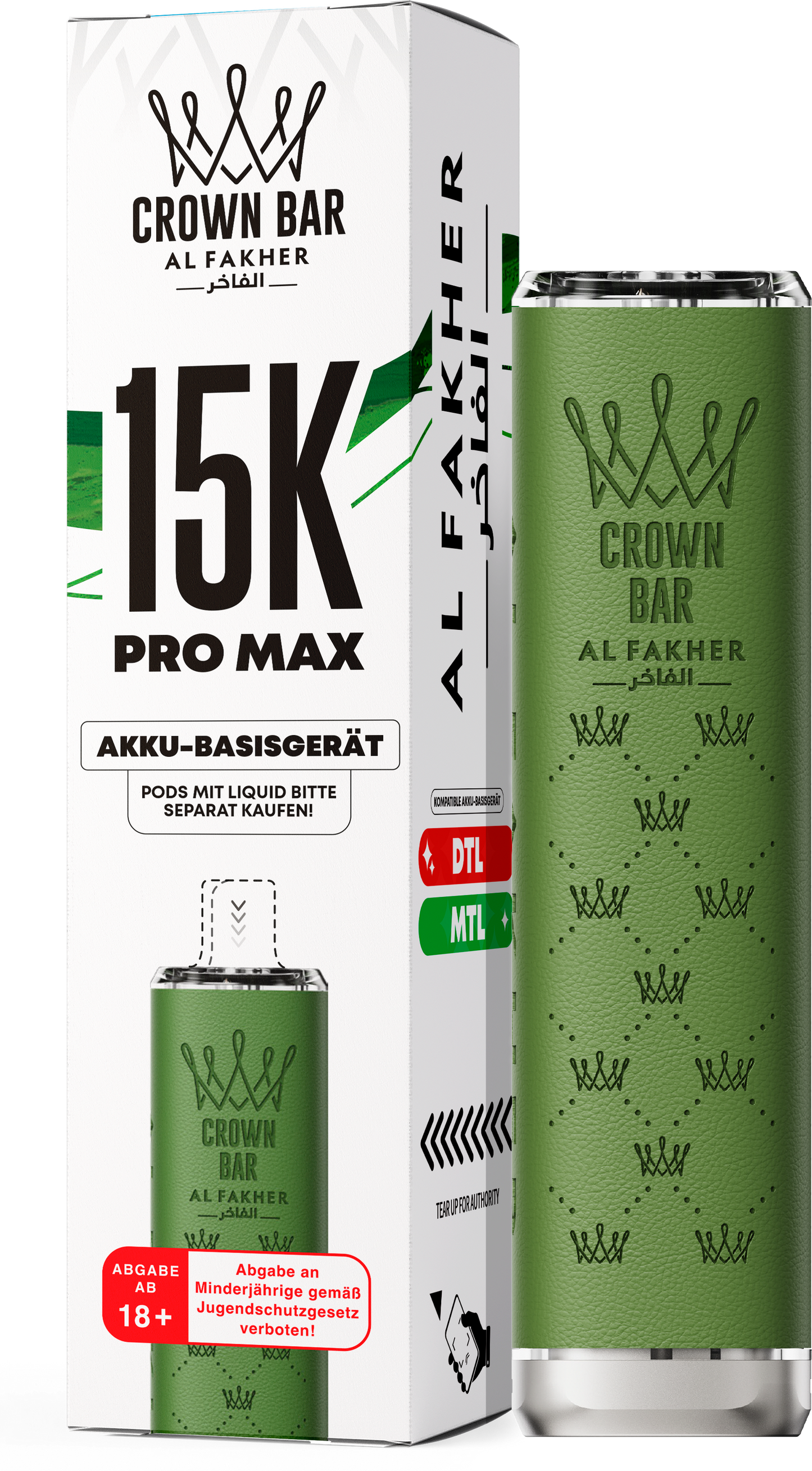 Al Fakher Crown Bar 15K Pro Max Basisgerät Green