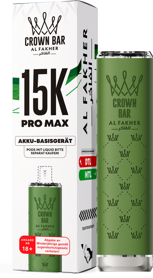 Al Fakher Crown Bar 15K Pro Max Basisgerät Green