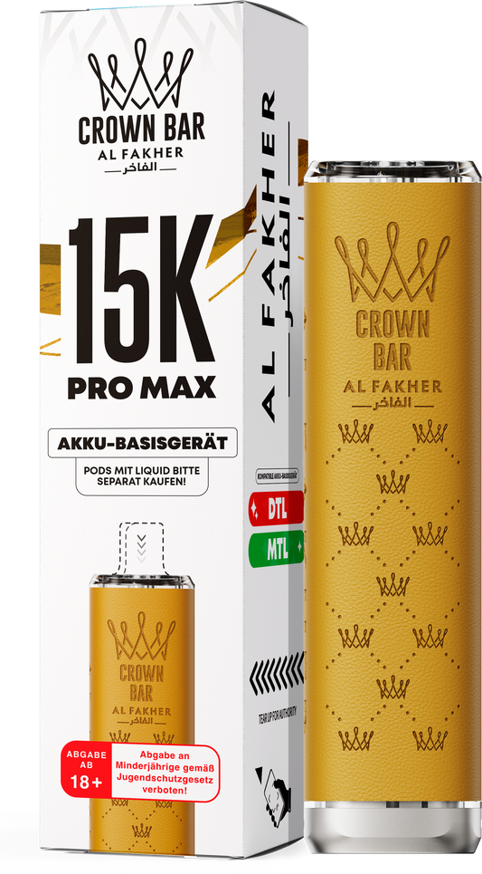 Al Fakher Crown Bar 15K Pro Max Basisgerät Yellow