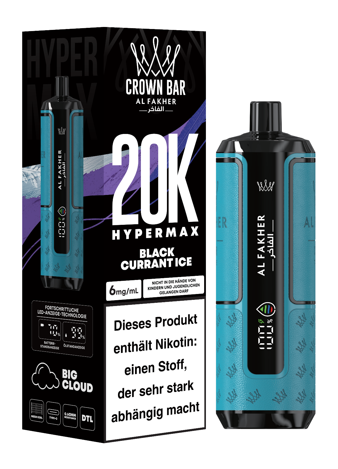 Al Fakher 20K Hypermax BLACKCURRANT ICE