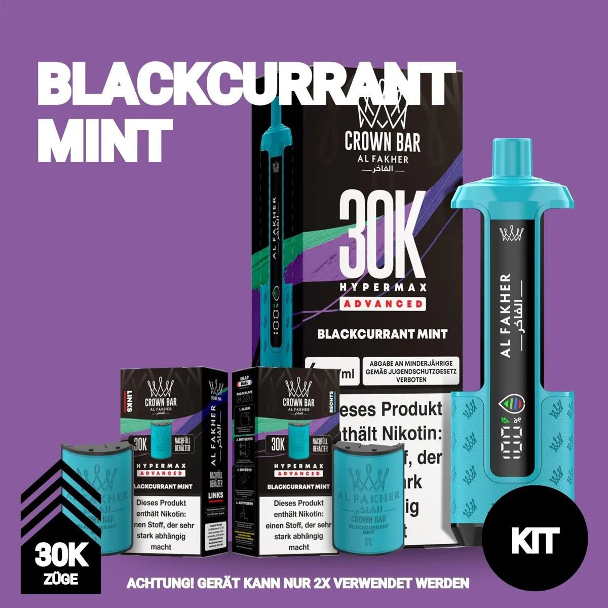 Al Fakher 30K Hypermax Blackcurrant Mint