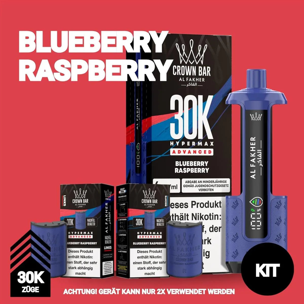 Al Fakher 30K Hypermax Blueberry Blueberry Raspberry