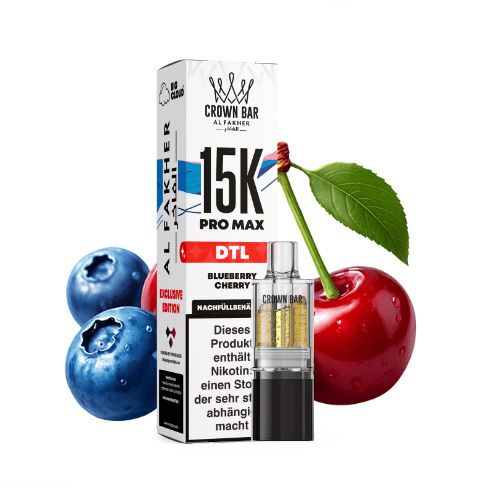 Al Fakher Crown Bar 15K Pro Max DTL Pod Blueberry Cherry 10ml
