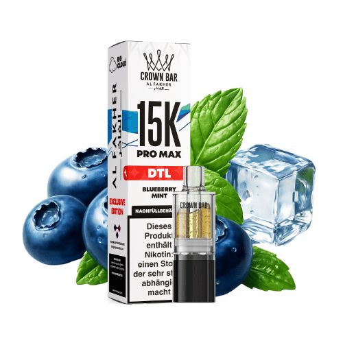Al Fakher Crown Bar 15K Pro Max DTL Pod Blueberry Mint 10ml