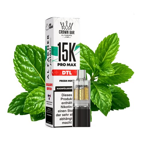 Al Fakher Crown Bar 15K Pro Max DTL Pod Fresh Mint 10ml