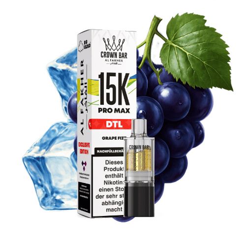 Al Fakher Crown Bar 15K Pro Max DTL Pod Grape Fizz 10ml
