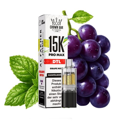 Al Fakher Crown Bar 15K Pro Max DTL Pod Grape Mint 10ml