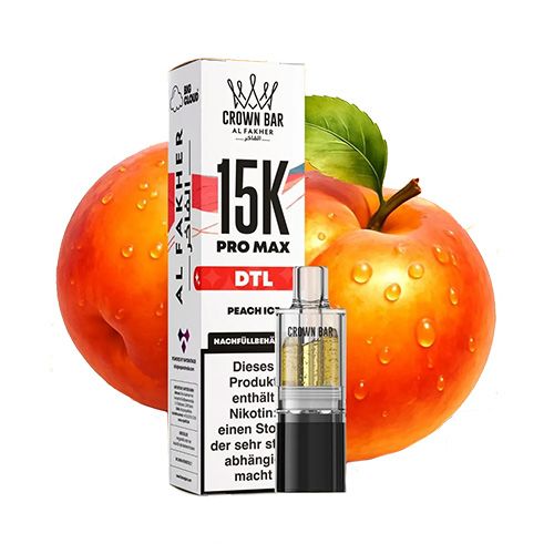 Al Fakher Crown Bar 15K Pro Max DTL Pod Peach Ice 10ml