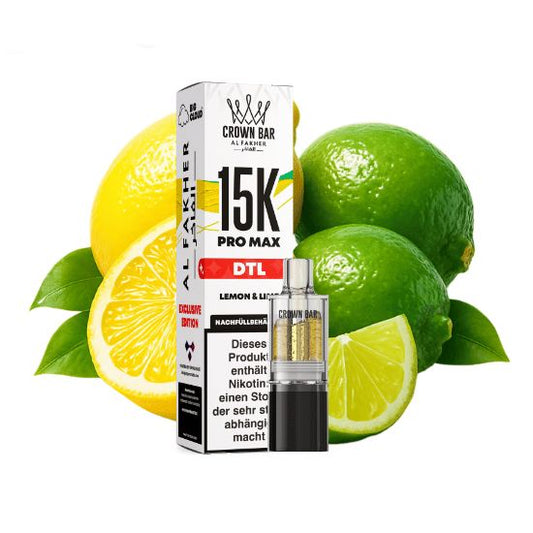 Al Fakher Crown Bar 15K Pro Max DTL Pod Lemon & Lime 10ml