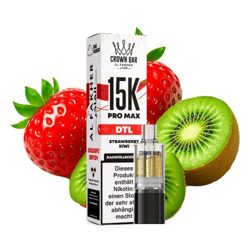 Al Fakher Crown Bar 15K Pro Max DTL Pod Strawberry Kiwi 10ml