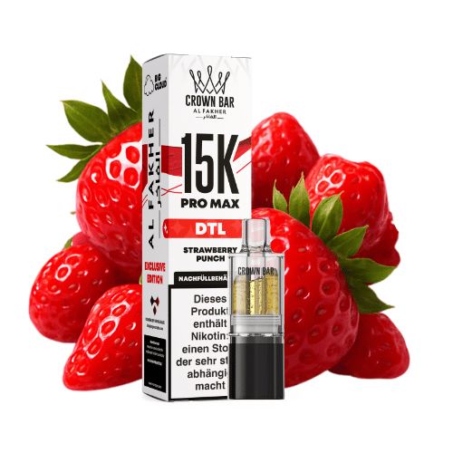 Al Fakher Crown Bar 15K Pro Max DTL Pod Strawberry Punch 10ml