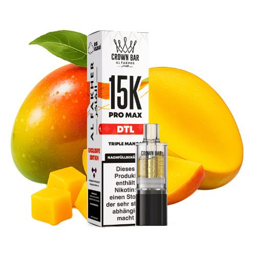 Al Fakher Crown Bar 15K Pro Max DTL Pod Triple Mango 10ml
